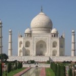 in front of the taj mahal